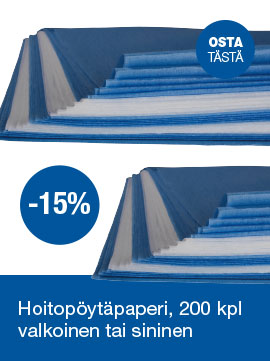 Hoitopöytäpaperi 200 kpl, sininen tai valkoinen